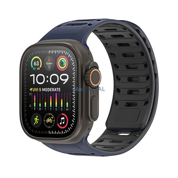 Dux Ducis CS Magnetic Silicone csereszíj Apple Watch 42 / 44 / 45 / 49 mm - kék-fekete