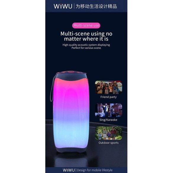 WiWU Thunder P40 vezeték nélküli Bluetooth hangszóró LED lámpával