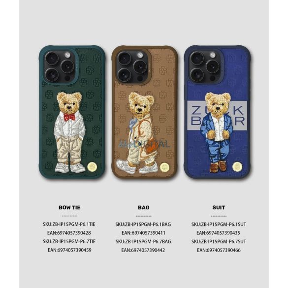 Zuck Bear Paris Gentleman tok iPhone 15 Pro - "Bow tie" mintás