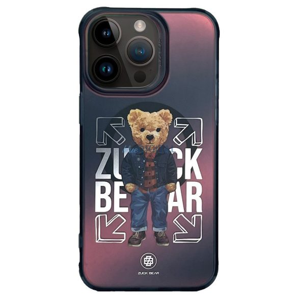 Zuck Bear California Cool Mag MagSafe-kompatibilis tok iPhone 15 Pro - "jeans" mintás