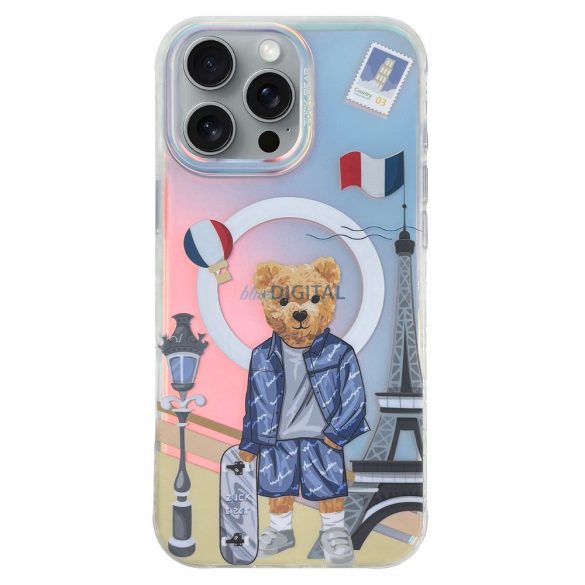 Zuck Bear Darnell Frosted Laser MagSafe-kompatibilis tok iPhone 16 Pro Max - "Paris" mintás