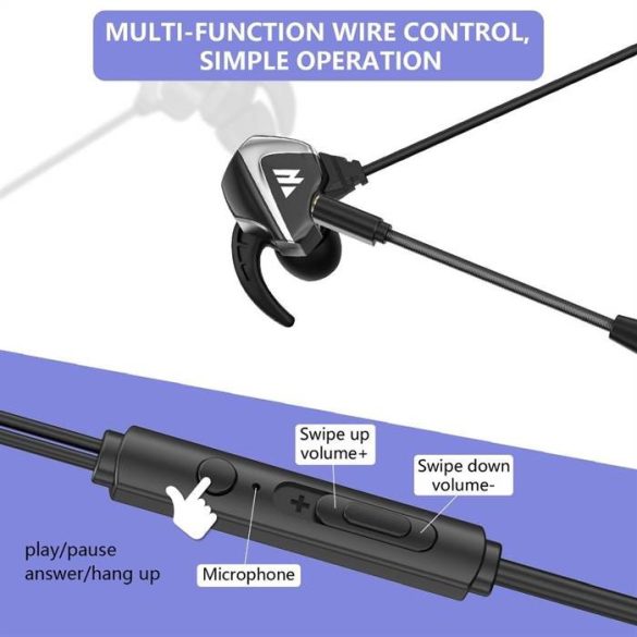 Fülön belüli Gaming fejhallgató 3D sztereó hang cserélhető mikrofonnal wintory m31 fekete