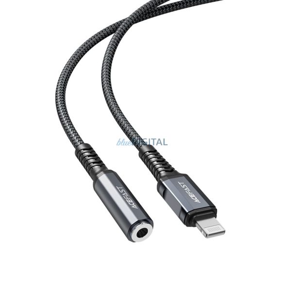 ACEFAST audio kábel Lightning 8-pin - Jack 3,5mm (anya) MFI alumínium ötvözet C1-05 18 cm mély űrszürke