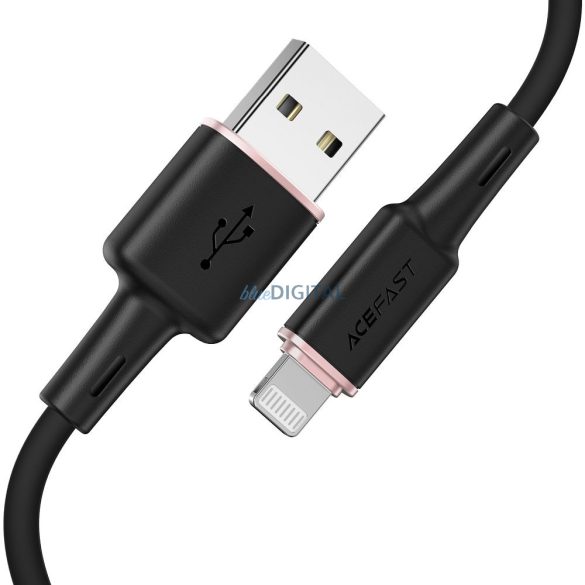 ACEFAST kábel USB A tp Lightning 8-pin MFI 2,4A C2-02 szilikon 1,2m fekete