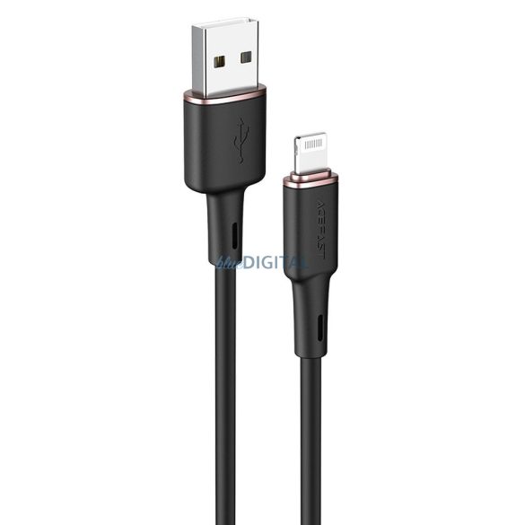 ACEFAST kábel USB A tp Lightning 8-pin MFI 2,4A C2-02 szilikon 1,2m fekete