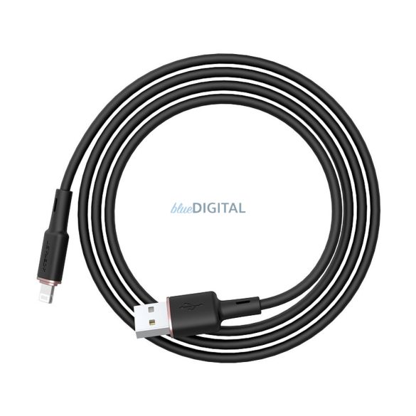 ACEFAST kábel USB A tp Lightning 8-pin MFI 2,4A C2-02 szilikon 1,2m fekete