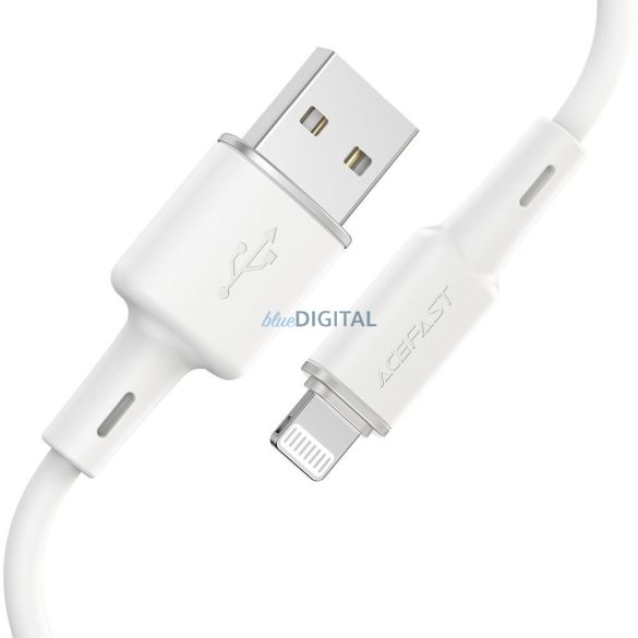 ACEFAST kábel USB A tp Lightning 8-pin MFI 2,4A C2-02 szilikon 1,2m fehér