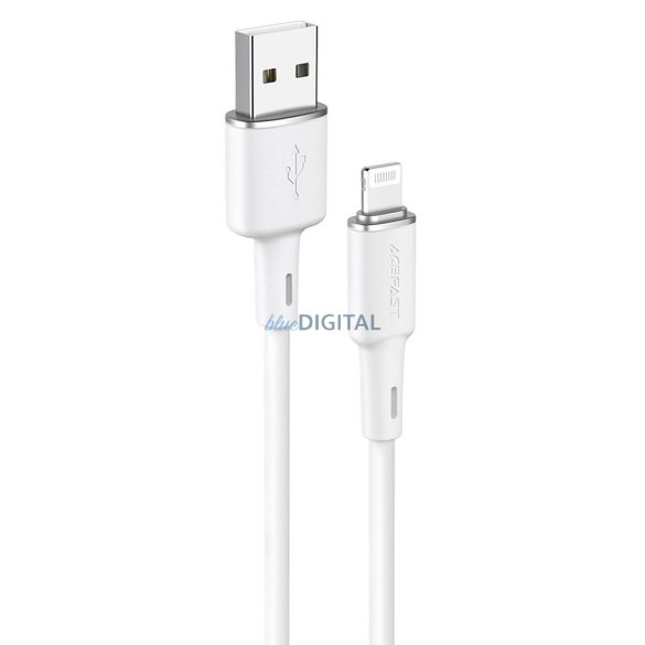 ACEFAST kábel USB A tp Lightning 8-pin MFI 2,4A C2-02 szilikon 1,2m fehér