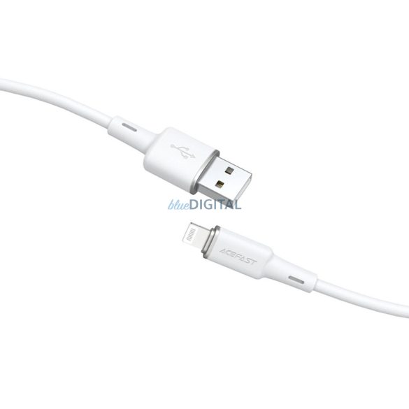 ACEFAST kábel USB A tp Lightning 8-pin MFI 2,4A C2-02 szilikon 1,2m fehér