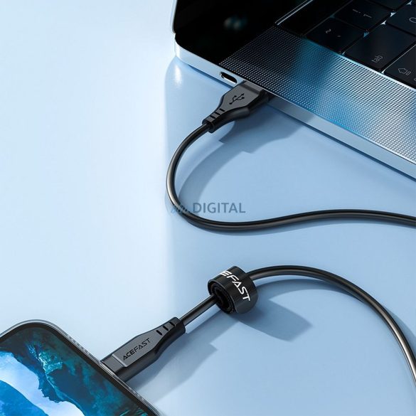 ACEFAST kábel USB A tp Lightning 8-tűs MFI 2,4A C3-02 1,2m fekete