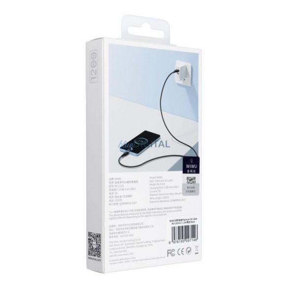 WiWU Wi-C019 USB-A - Lightning kábel 3A 1.2m - fekete