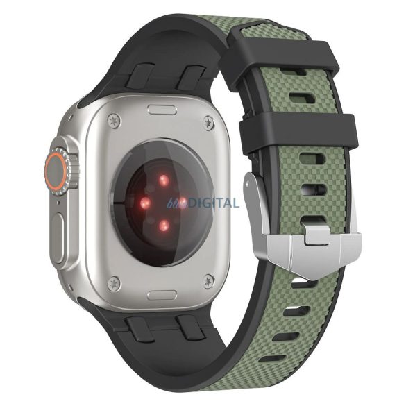 WiWU Wi-WB015 Kylin csereszíj Apple Watch 42/44/45/49 mm - olajzöld