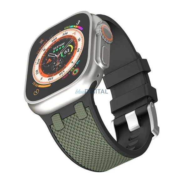 WiWU Wi-WB015 Kylin csereszíj Apple Watch 42/44/45/49 mm - olajzöld