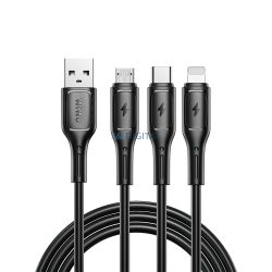   WiWU Wi-045E Starlink Series USB-A - Type-C/Lightning/micro USB kábel 3.1A 100cm - fekete
