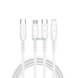   WiWU Wi-046E Starlink Series Type-C - Lightning/micro USB/Type-C kábel 60W 100cm - fehér