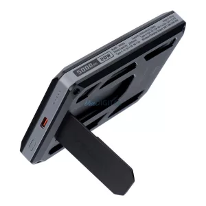 VEGER 5000 mAh-s powerbank, MFi, PD 20 W, Wallet Tracker W0582, fekete