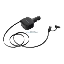   VEGER autós töltő USB C + kábel USB C / Lightning QC PD 84W CC89 fekete