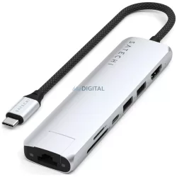   Satechi Slim ST-P7SS 7 az 1-ben USB-C adapter, ezüst színű