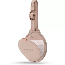   Locator kompatibilis Apple Find My Satechi FindAll Luggage Tag shape Vegan Leather ST-LFALTW desert rózsaszín