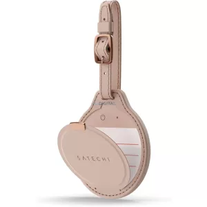 Locator kompatibilis Apple Find My Satechi FindAll Luggage Tag shape Vegan Leather ST-LFALTW desert rózsaszín