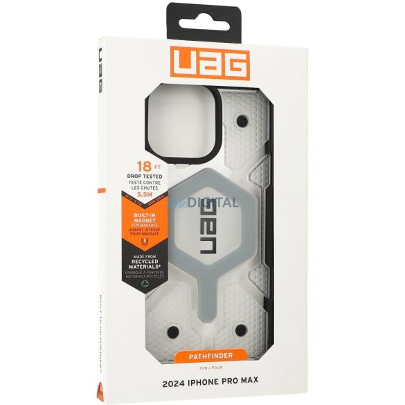 (UAG) Urban Armor Gear Pathfinder Clear MagSafe-kompatibilis tok iPhone 16 Pro Max - átlátszó-fekete