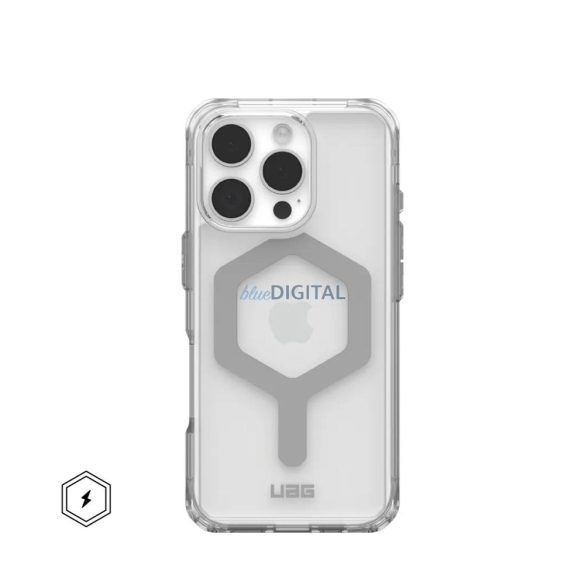 (UAG) Urban Armor Gear Plyo MagSafe-kompatibilis tok iPhone 16 Pro - átlátszó-ezüst színű