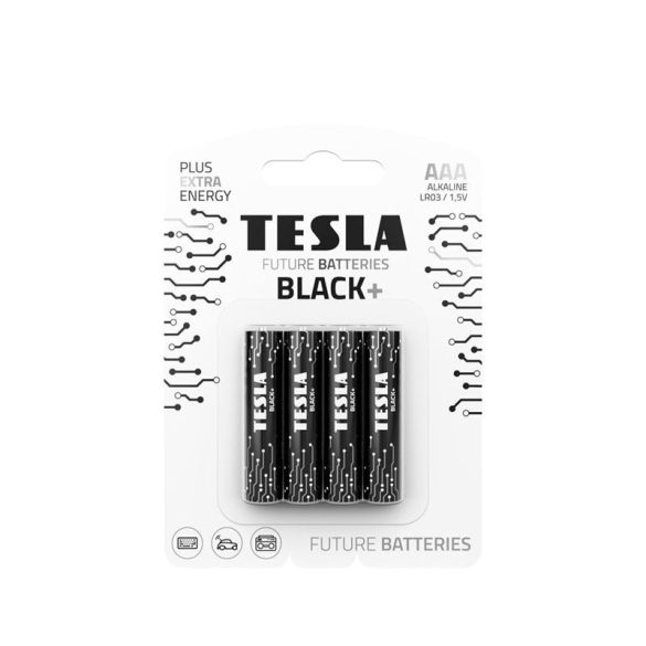 TESLA alkáli elem AAA BLACK+[4x120]