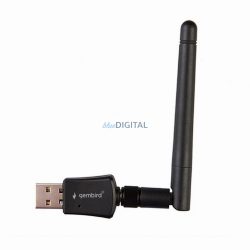   GEMBIRD hálózati kártya USB A levehető antennával WiFi WNP-UA300P-02 fekete
