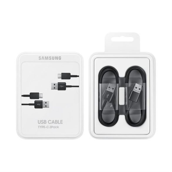 Eredeti adatkábel - SAMSUNG EP-DG930MBEGWW USB tip C 1,5m 2db fekete buborékcsomagolásban