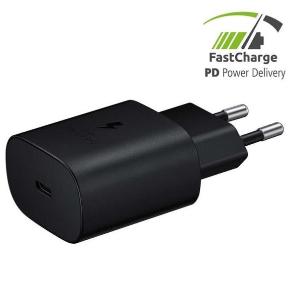 Eredeti Samsung Fast Charger Ep-Ta800nbegeu (csak fej) 25W fekete buborékfólia