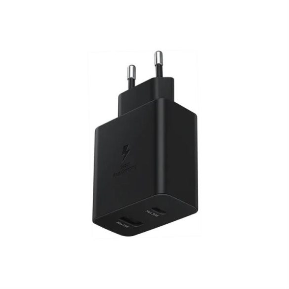 Eredeti Samsung Fast Charger EP-TA220NBEGEU (csak fej) 1x USB C, 1x USB A 3A 35W fekete buborékfólia