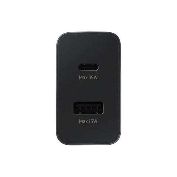 Eredeti Samsung Fast Charger EP-TA220NBEGEU (csak fej) 1x USB C, 1x USB A 3A 35W fekete buborékfólia