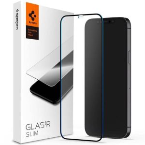 Tok Spigen Glass FC iPhone 12/12 Pro fekete