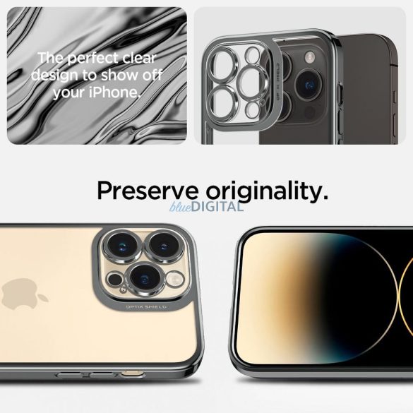 SPIGEN Optik Crystal IPHONE 14 PRO króm szürke