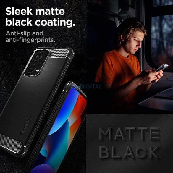 SPIGEN Rugged Armor tok XIAOMI Redmi Note 12 PRO PLUS 5G matt fekete