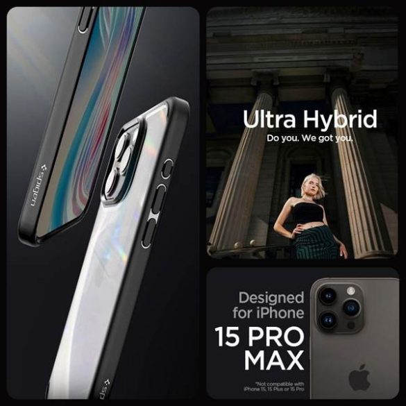 SPIGEN Ultra hibrid iPhone 15 PRO MAX matt fekete tok