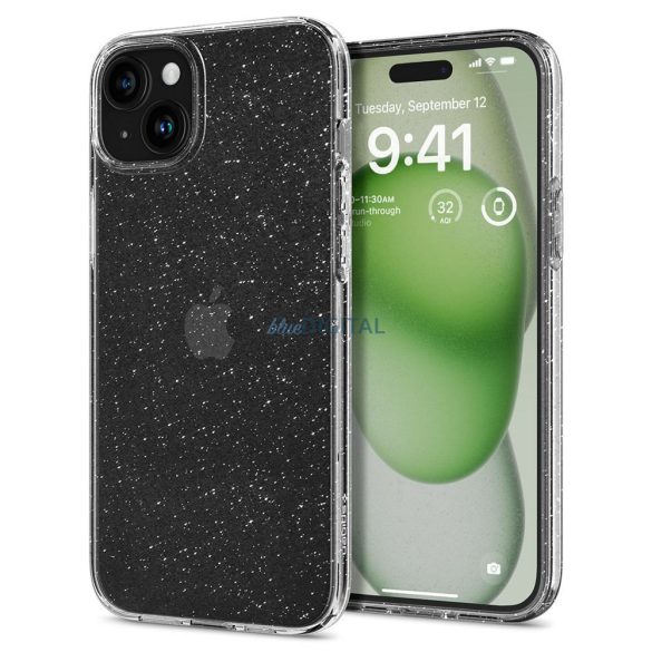 SPIGEN Liquid Crystal tok iPhone 15 PLUS csillogó kristály