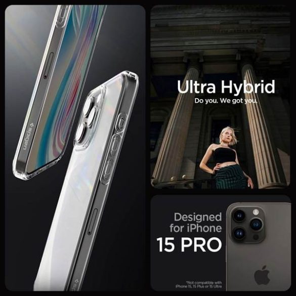 SPIGEN Ultra hibrid iPhone 15 PRO átlátszó tok