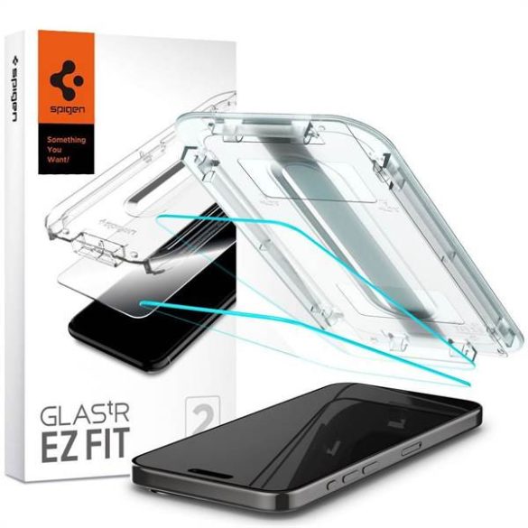 SPIGEN Glas.TR "EZ FIT" 2-es csomag iPhone 15 PRO MAX átlátszó tok