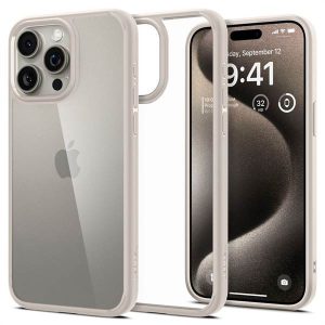 SPIGEN Ultra hibrid tok iPhone 15 PRO MAX természetes titánium