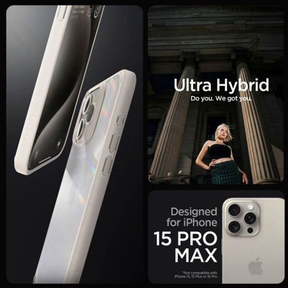 SPIGEN Ultra hibrid tok iPhone 15 PRO MAX természetes titánium