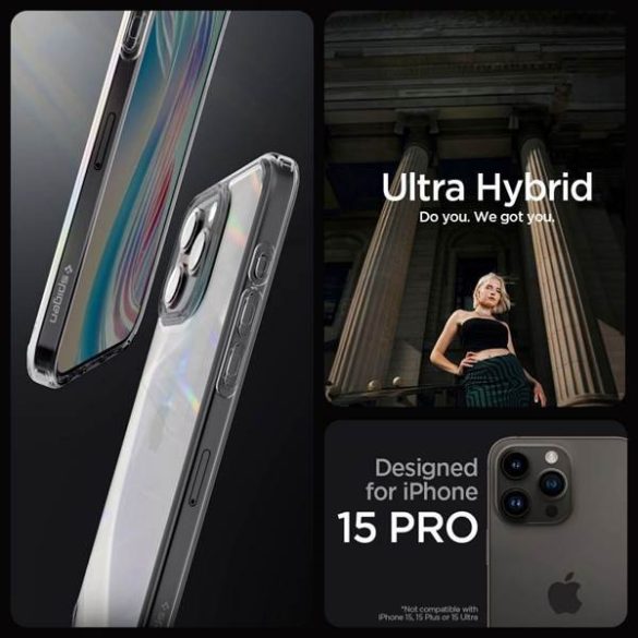 SPIGEN Ultra hibrid iPhone 15 PRO űrkristály tok