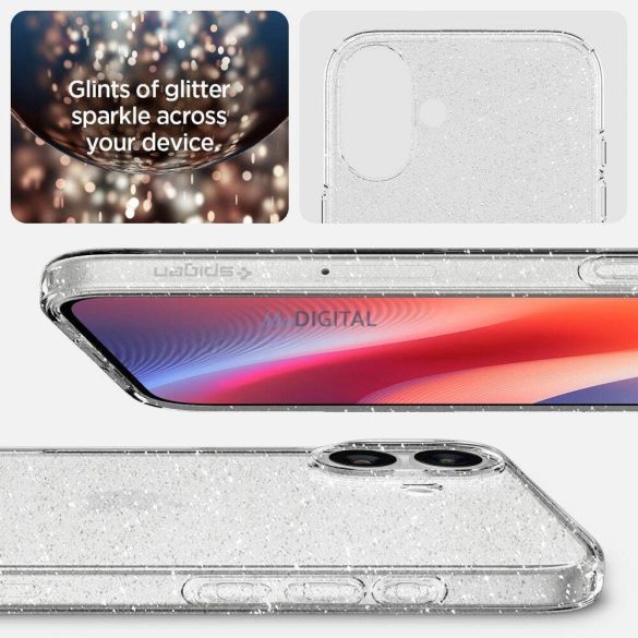 Spigen Liquid Crystal tok iPhone 16 Plus - átlátszó csillogós