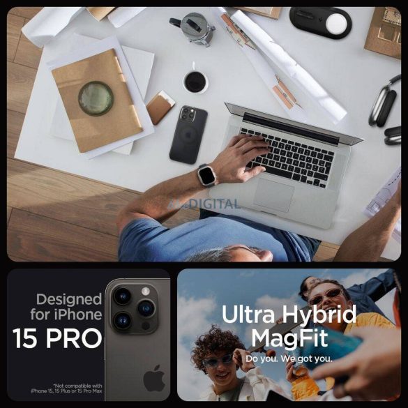 Spigen Ultra Hybrid Mag MagSafe-kompatibilis tok iPhone 16 Pro - fekete