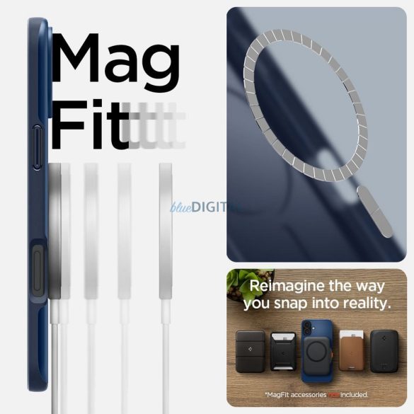 Spigen Thin Fit Mag MagSafe-kompatibilis tok iPhone 16 - tengerészkék