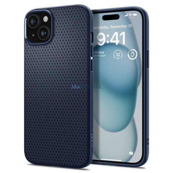 Spigen Liquid Air tok iPhone 16 - tengerészkék