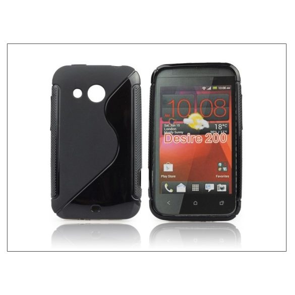 HTC Desire 200 szilikon hátlap - S-Line - fekete