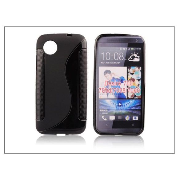 HTC Desire 700 szilikon hátlap - S-Line - fekete (Dual Slim-hez nem jó)