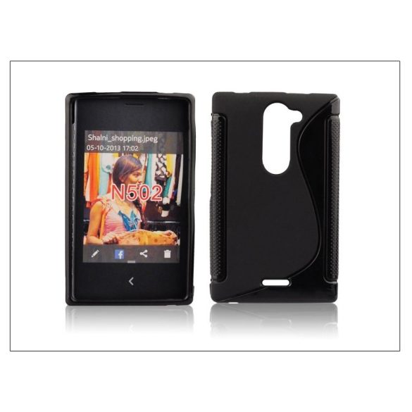 Nokia Asha 502 szilikon hátlap - S-Line - fekete