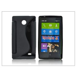 Nokia X/X+ szilikon hátlap - S-Line - fekete
